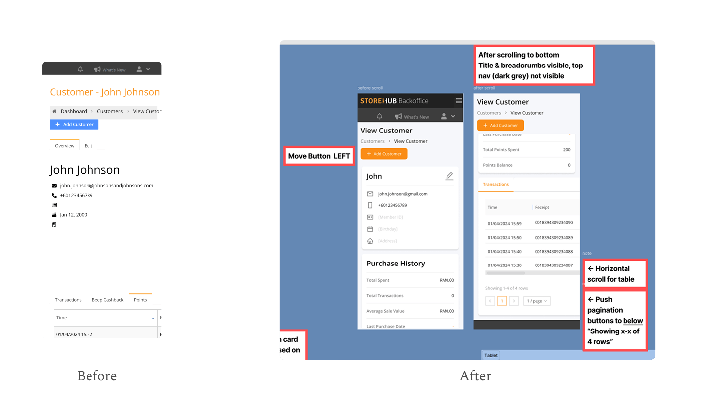 The Customer Details page was one of the pages that has been successfully rebuilt in a properly responsive manner